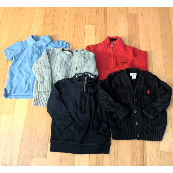 Ralph Lauren 12-18 Month Baby Boy Sweater Pullover Cardigan Shirt Cable Knit Lot - Picture 3 of 11